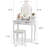 Jalea Vanity Desk with Mirror and Lights, Modern Makeup Table and Cushion Stool Set with 4 Drawers-1227969386