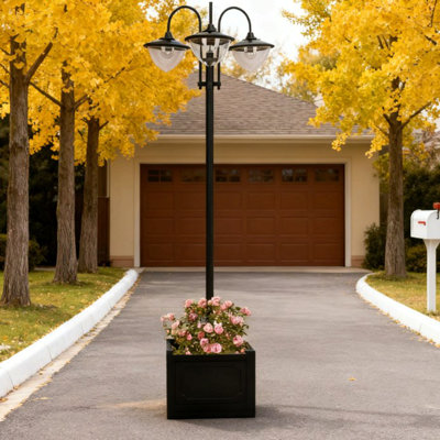 Solar Pole Lights ,Solar Lamp Post Street Light With Planter,Outdoor Waterproof LED Lighting For Backyard Pathway Patio Lawn Driveway Decor