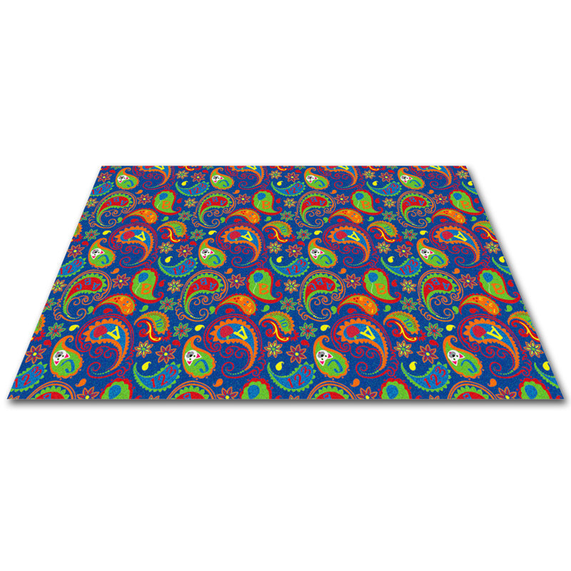 Tapis pour salle de classe KidCarpet.com ABC Paisley, Rectangle 6 pi x 9 pi