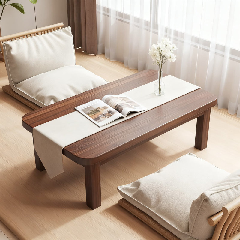 Japanese Folding Coffee Table, Bamboo Floor Table For Low Seating, Portable Foldable Design For Zen Living Room, Dining, And Tea Ceremony