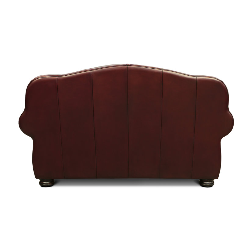 Buckingham Leather Loveseat, Espresso, Yes, Polo (Maestro Artisano)