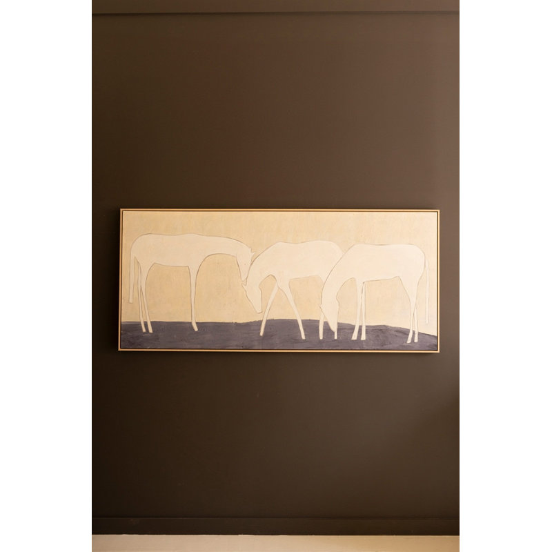  Framed Painting Three White Horses