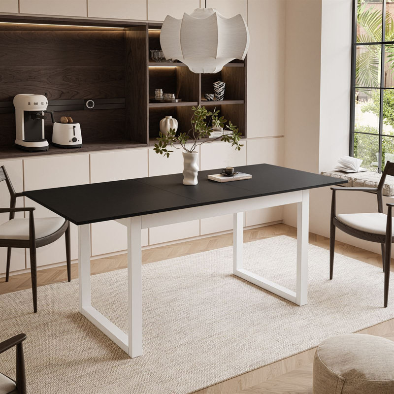 Extendable table ARTON II  140 cm, "U" legs, White, Black