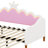 Twin Size Extending Princess Daybed: Modern Upholstered Design With Crown Headboard & LED Lights-60465336