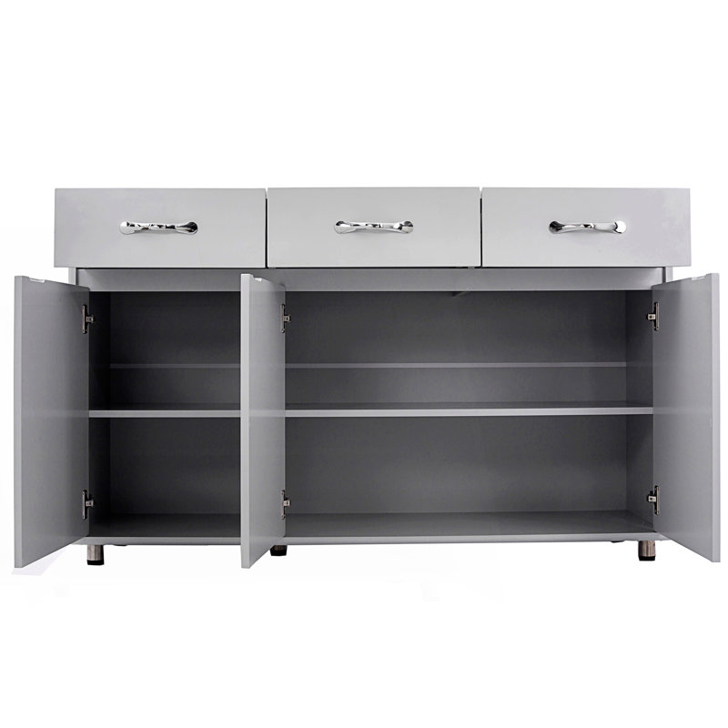 Modern Three Doors Side Table With Drawers