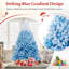  Arbre de Noël artificiel à charnière de 8 pi avec flocons de neige luxueux 1774-1124584458
