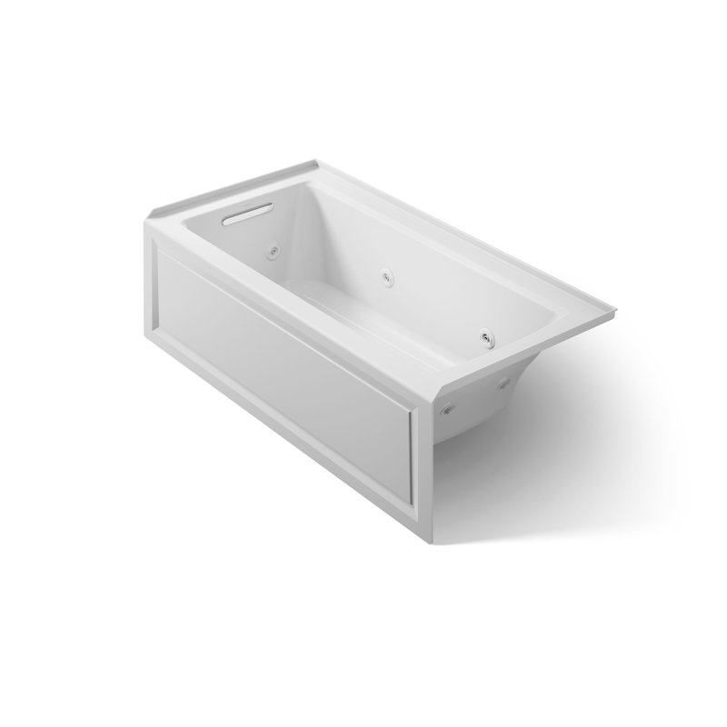 Archer 60" x 30" Alcove Whirlpool, Ice Grey, Left