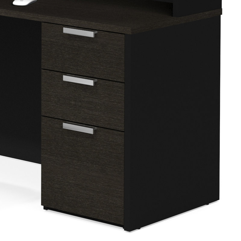 Glidden Modular L-Shaped Executive Desk, Black