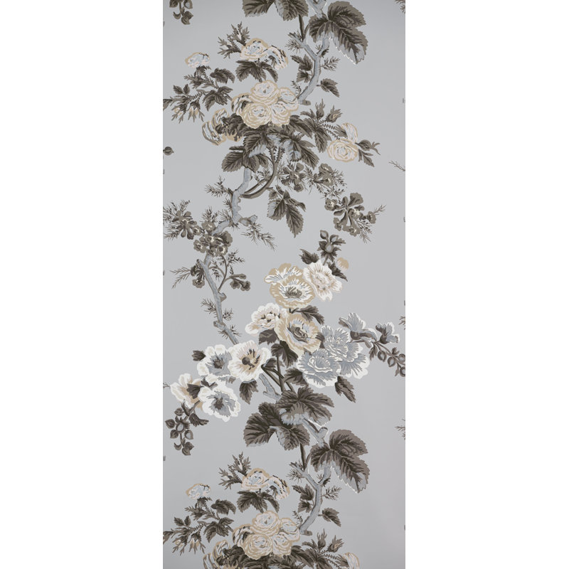 Papier peint Pyne Hollyhock, Grisaille
