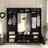 79.1" W Modern Hall Tree With 8 Cubbies, 7 Coat Hooks And Adjustable Shelf-1989727955