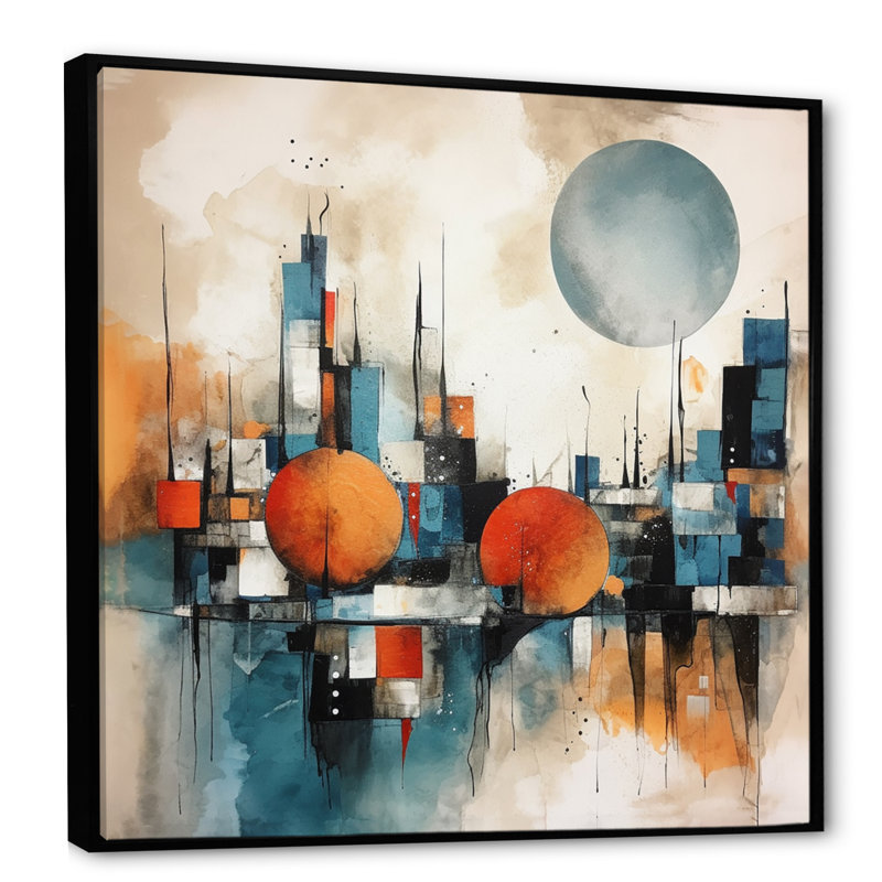 Modernist Expressions II Framed On Canvas Print, 16" H x 16" W x 1" D, Black Floater Framed