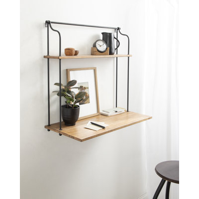 Bureau rustique en bois et métal Alzarra Walters 31X30x14