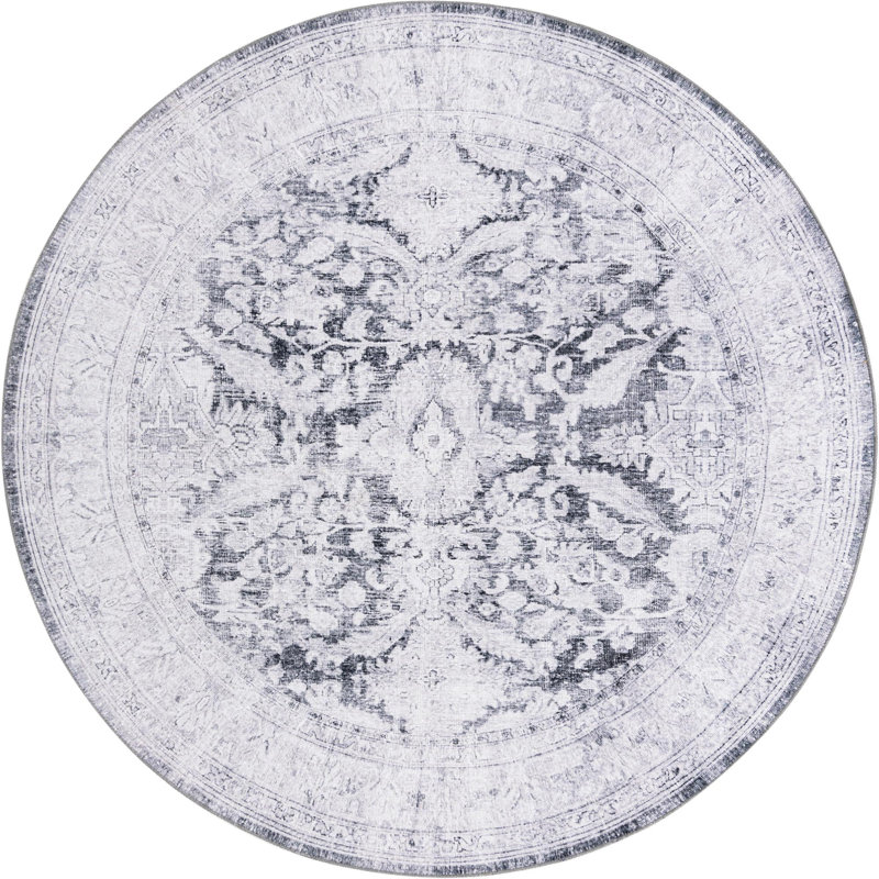 Antwane Chenille Oriental Indoor Rug, Round 7'7"