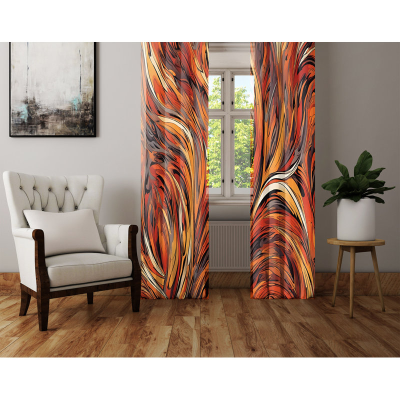 Paire de rideaux semi-transparents en polyester Arens, L 20 po x L 82 po