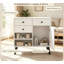 Buffet blanc, meuble de rangement en bois d'ingénierie avec 2 compartiments ouverts, armoire à portes, meuble multifonctionnel pour salle à manger ou salon