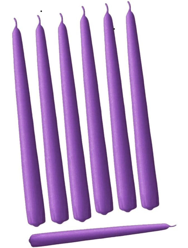 Unscented Taper Candle, 10" H x 0.875" W x 0.875" D, Lavender