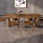 Warm Oak Brown Rectangular Solid Wood Sled Dining Table-1014193237