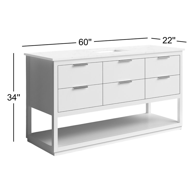 Ensemble de meuble-lavabo simple 60 po Felicity, Chêne naturel