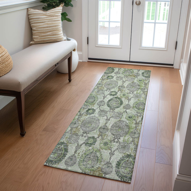 Malchow Washable Damask Indoor / Outdoor Rug