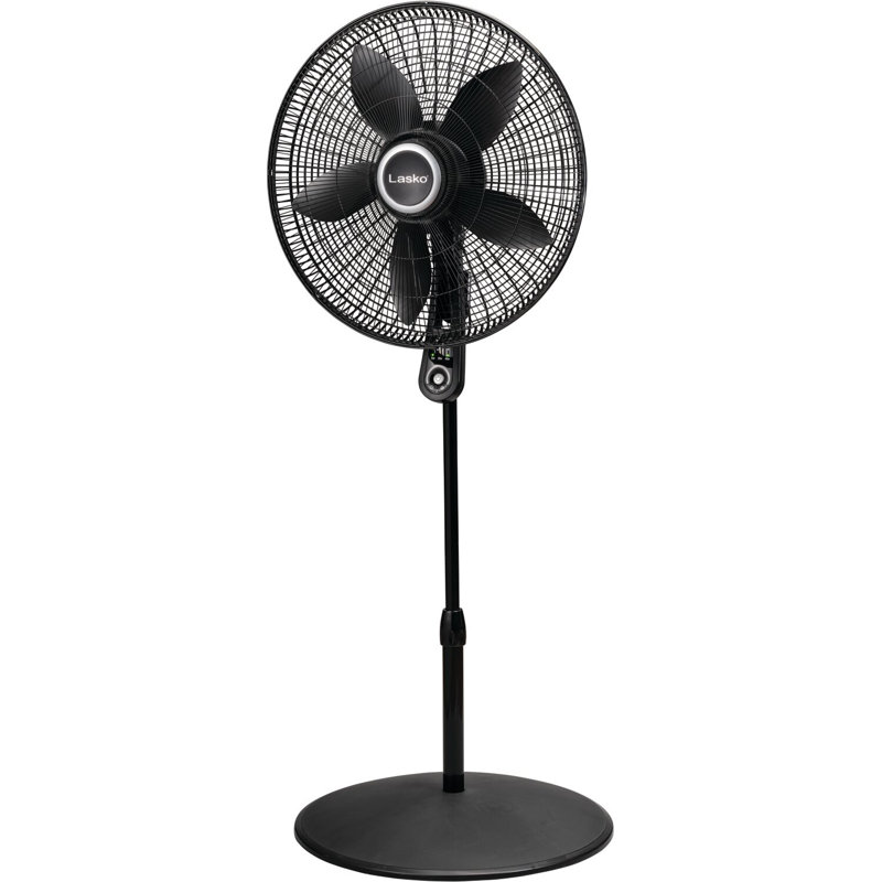 20" Black Oscillating Remote Controlled Adjustable Height Floor Fan