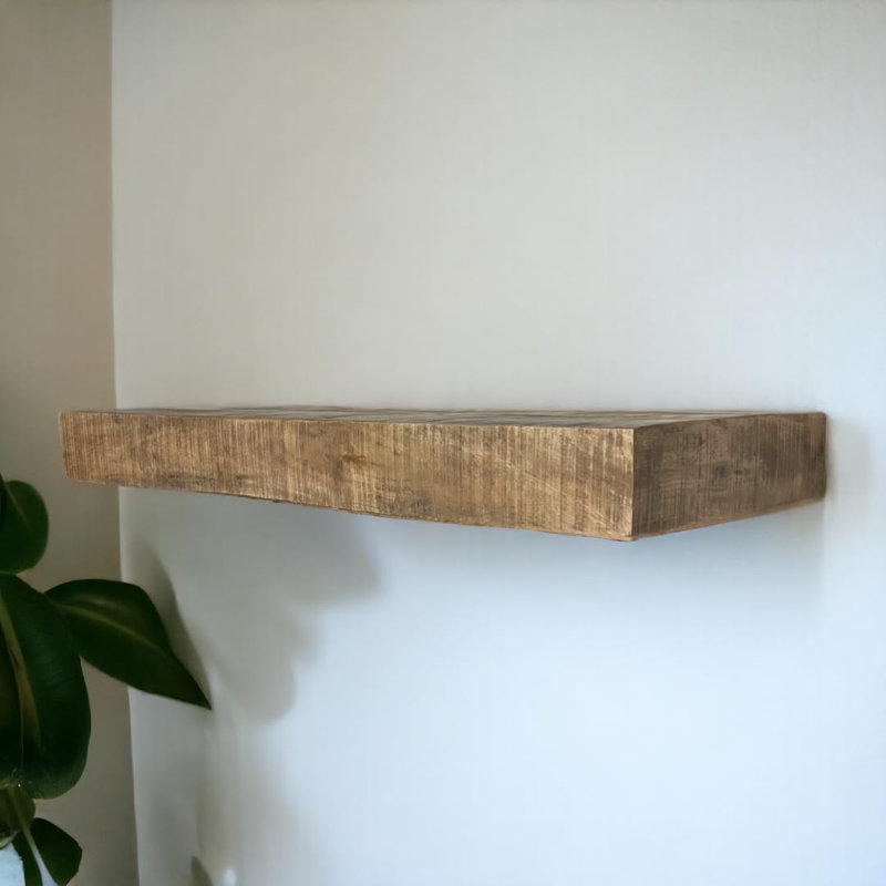 Chyral Mango Solid Wood Floating Shelf with Reclaimed Wood, 3" H x 54" W x 12" D