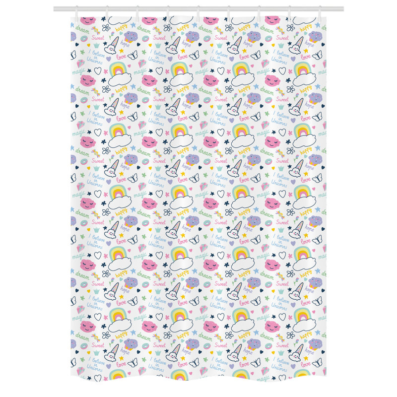 Shower Curtain with Hooks Included, 78" H x 54" W