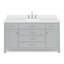 Meuble-lavabo simple 60 po avec plateau en quartz blanc Abbate-85363981