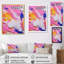 Rose, bleu, jaune et liquide, art - impression-406096683-406096682