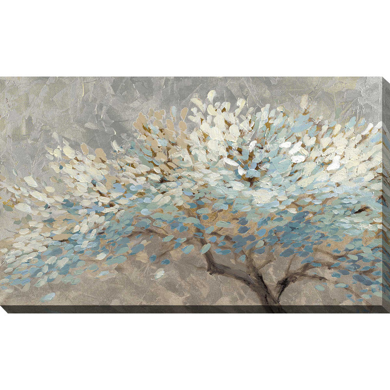 «A Thousand Silver Lifetimes» par Lanie Loreth - Peinture, Toile tendue, H 28 po x l 48 po, Sans cadre