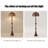 French Mid-Century Wrought Iron & Rattan Floor Lamp
