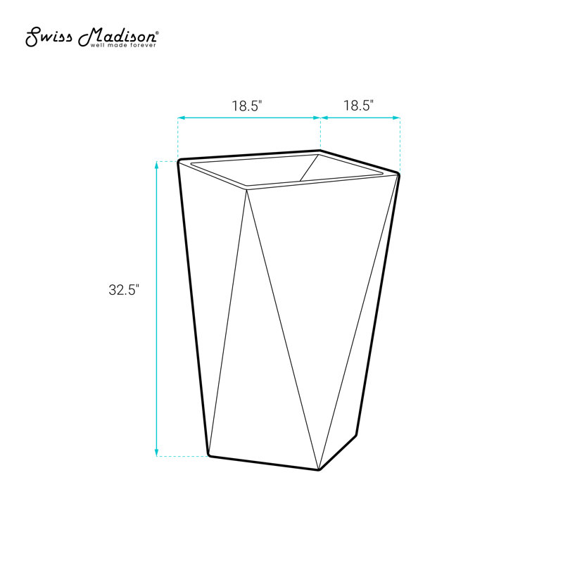 Lavabo sur pied en céramique une pièce 18 "x 18" Brusque SM-PS314