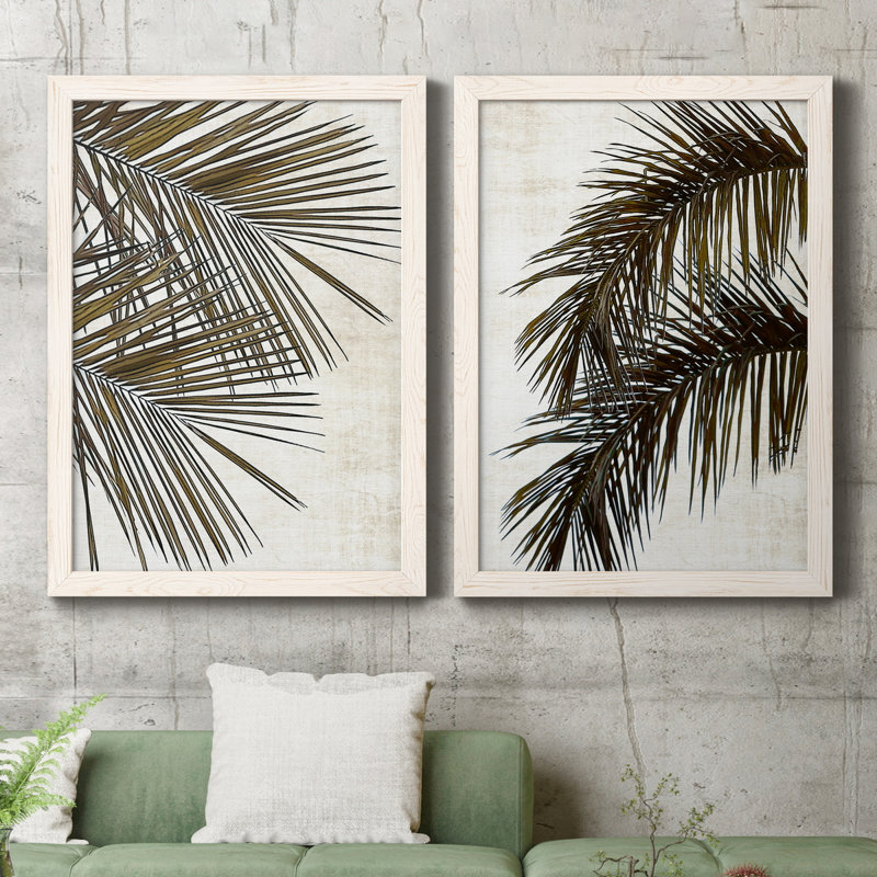 " Palm I " 2 - Pieces Painting Print, White, 20" H x 24" W x 1" D