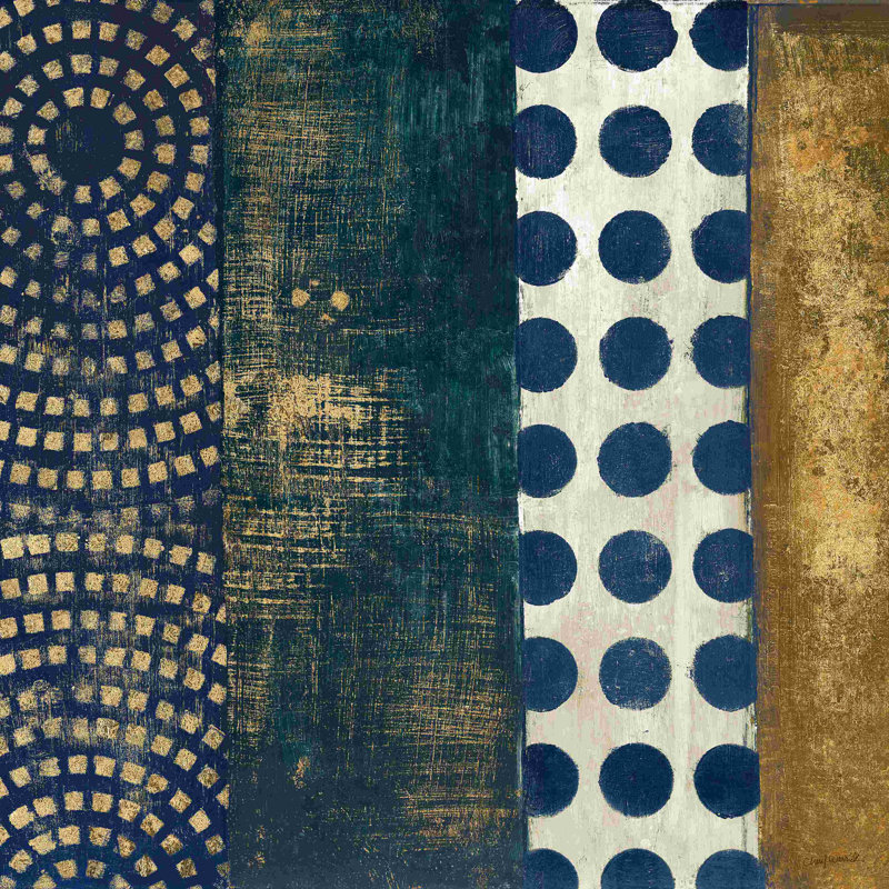 «Juxtapose VI Metallic» par Cheryl Warrick - impression sur toile tendue, H 12 po x l 12 po, Non, Toile tendue