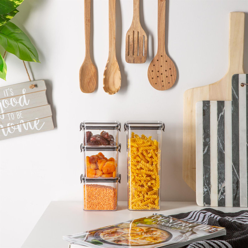 Argon Tableware Food Storage Container - Set of 4 - (3 Sizes), Black