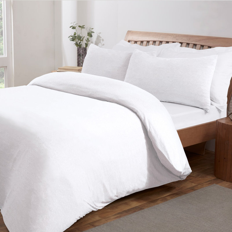 Averiee Polyester Solid Colour Duvet Cover Set with Pillowcases, Double - 2 Standard Pillowcases