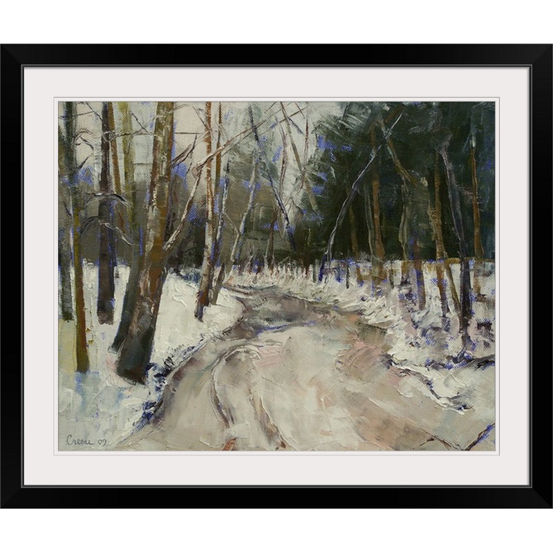 Leyton " Winter Creek " by Michael Creese, 20" H x 23" W x 1" D, Black Framed