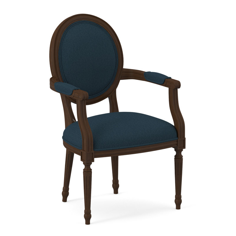 Chaise avec accoudoirs en tissu Dauphin, Noyer noir, Lagon Margaret