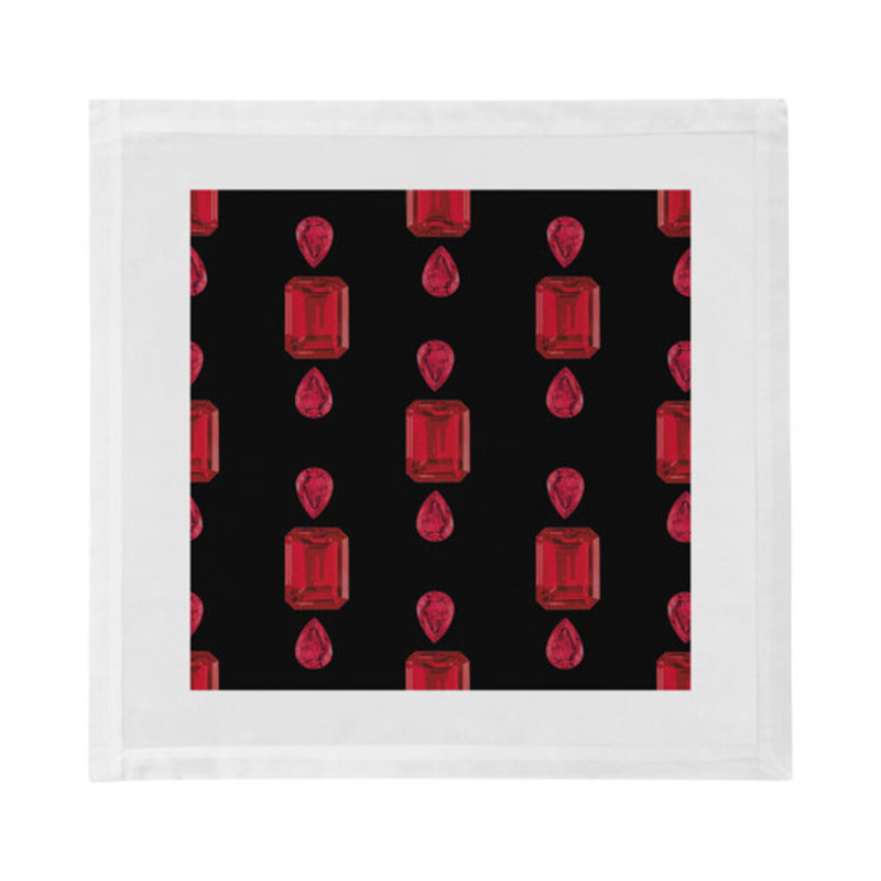 Gem Cotton Blend Square Napkins, Black