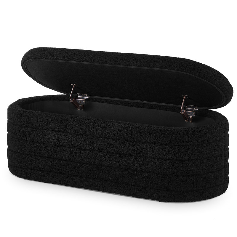 Large Living Area With Storage - Maximizes Space And Function Modern Bedroom Stool Soft Cushion Enhances Comfort, Black