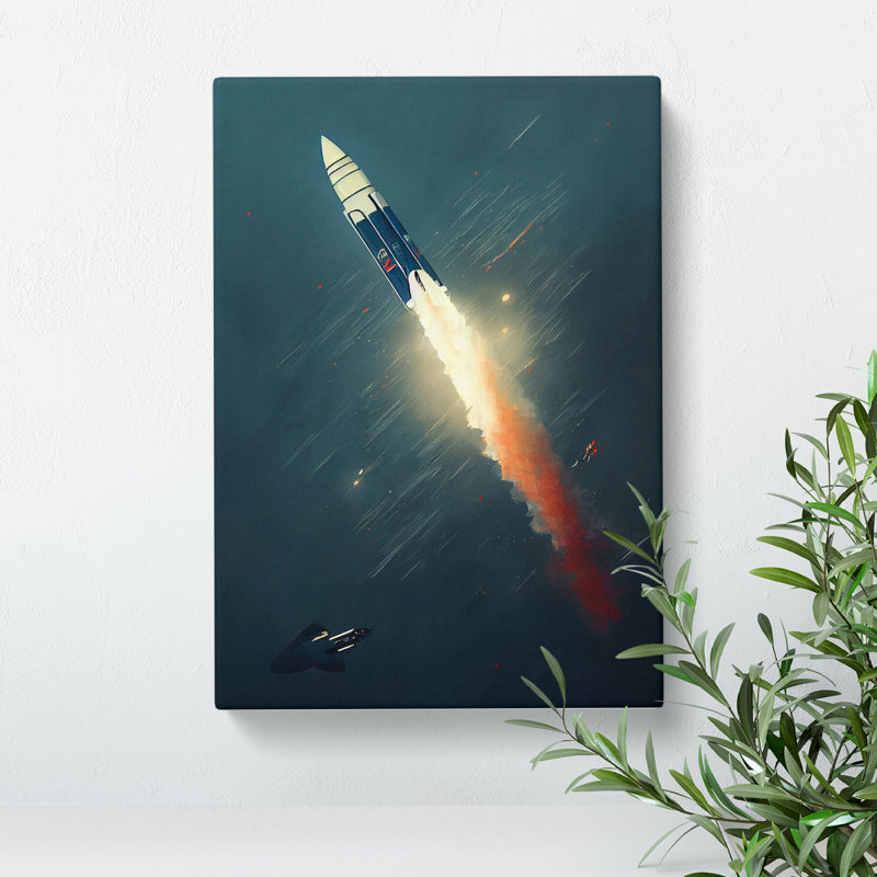 Spectacular Spaceship Rocket - Wrapped Canvas, 50cm H x 35cm W x 3cm D