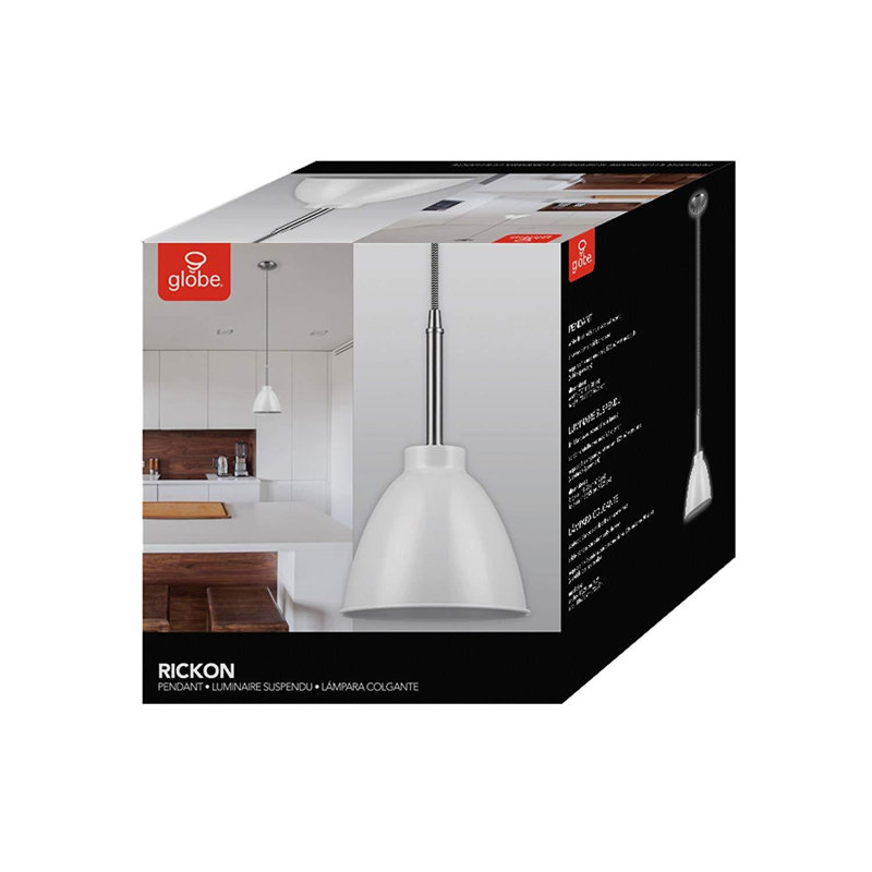 Luminaire suspendu en métal brossé 1 lumière Globe Electric Rickon