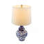 Lampe de vase ronde en céramique bleue et blanche D14x27,6 "