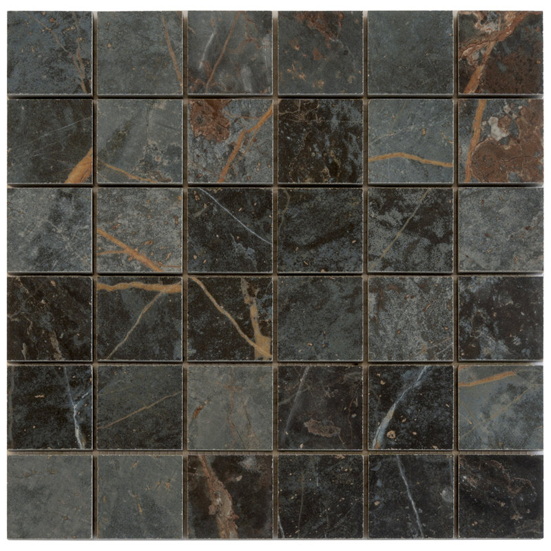 Noir Luxe 12 x 12 Eastern Black Marble Honed Mosaic Square Tile (5 Sq Ft/Case) - 5 Pack