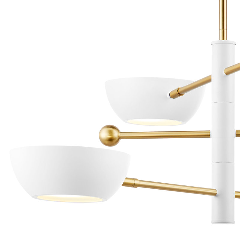 Lustre 3 lumières Nyna, Laiton naturel / blanc