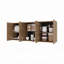 Armoire murale en chêne naturel naturel en mélamine avec 4 portes et rangement en verre