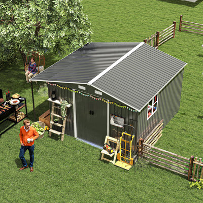Remise de rangement extérieure 10 pi x 12 pi avec petite maison