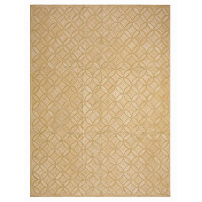 Tapis jaune en laine noué à la main de conception unique 9 pi x 12 pi