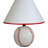 12-inch tall ceramic table lamp, baseball design, linen shade