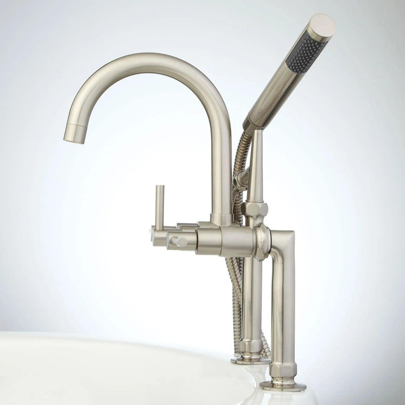 Sebastian Deck Mounted Roman Tub Faucet with Lever Handles, Brushed Nickel