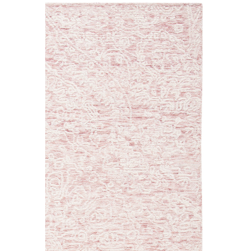Tapis uni en laine et en coton touffeté à la main Humansville, Rectangle 9' x 12'